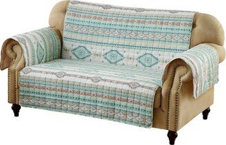 Reversible Phoenix Loveseat Furniture Protector Slipcover Turquoise