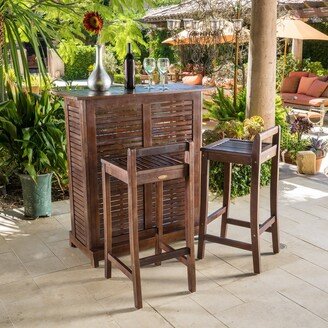 Riviera 3-piece Outdoor Wood Bar Set by N/A