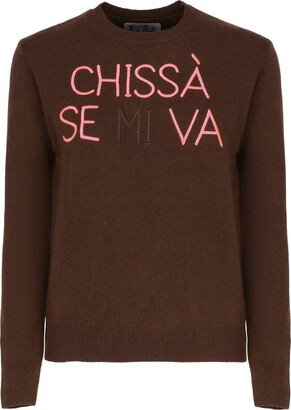 Crew-neck Sweater With Intarsia