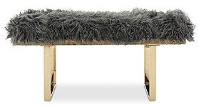 Maia Faux Sheepskin Bench