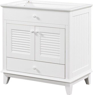 NOVABASA 30 Bathroom Vanity Base without Sink, Bathroom Cabinet with Two Doors and One Drawer, White