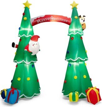 Tangkula 10 FT Inflatable Christmas Tree Archway with Santa Claus Reindeer Gift Boxes Indoor & Outdoor Christmas Decoration