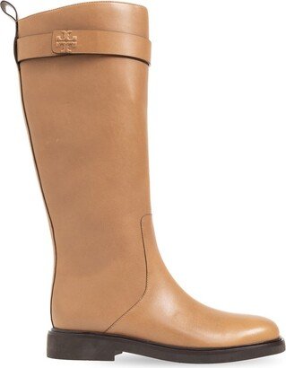 Double T Round-Toe Knee-High Boots-AA