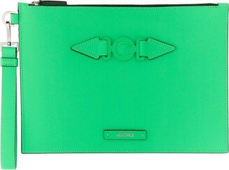 Medusa-Motif Zipped Clutch Bag