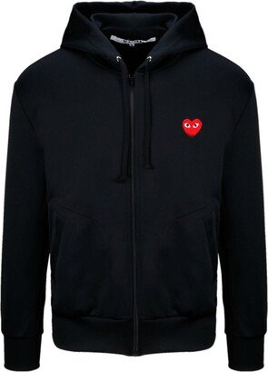 Heart Logo Embroidered Zip-Up Hoodie-AA