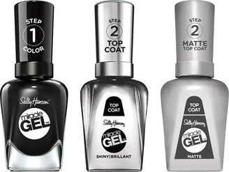 Miracle Gel Nail Color Trio Pack - Onyx-pected Shiny Top Coat & Matte Top Coat - 1.5 fl oz