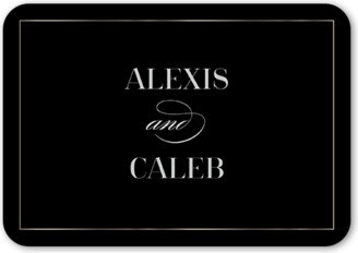 Rsvp Cards: Elegantly Engaged Wedding Response Card, Black, Signature Smooth Cardstock, Rounded