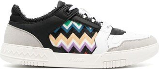 Zigzag-Pattern High-Top Sneakers