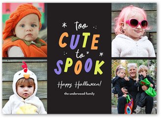 Halloween Cards: Cute Spook Halloween Card, Grey, 5X7, Luxe Double-Thick Cardstock, Square