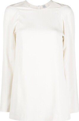 Slouched-Shoulder Long-Sleeve Blouse