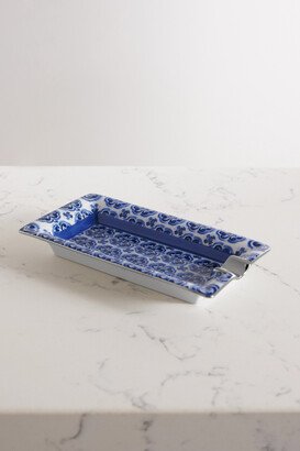 Printed Porcelain Ashtray - Blue