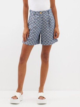 GG-jacquard Linen-denim Bermuda Shorts
