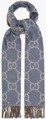 GG Logo-jacquard Wool Scarf