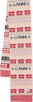 Multicolor Scarf With Jacquard Motif In Wool Woman