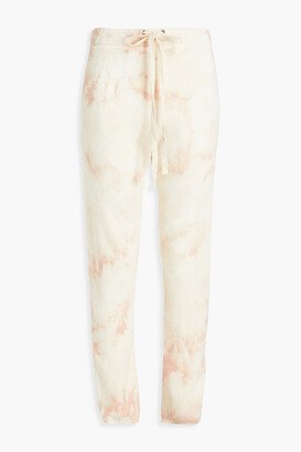 Tie-dyed French cotton-blend terry track pants