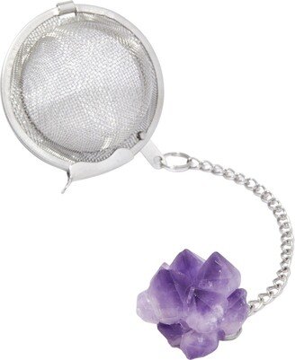 Raw Amethyst Crystal Cluster Tea Infuser - Steeper Cute Strainer Ball Amethyst Cluster Tea Infuser