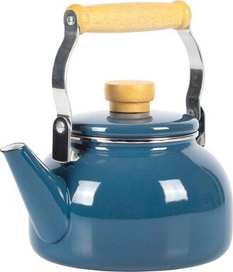 Quentin 1.5 Quart Tea Kettle With Fold Down Handle in Blue