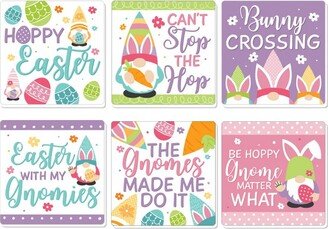 Big Dot of Happiness Easter Gnomes - Funny Spring Bunny Party Decorations - Drink Coasters - Set of 6-AA