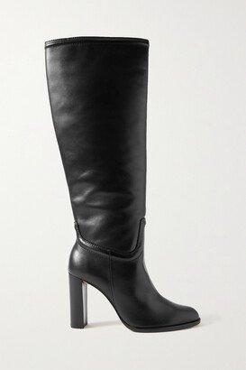 Lauren Leather Knee Boots - Black