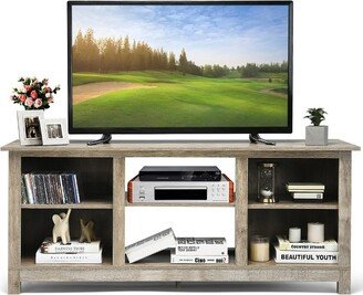 2-Tier 58'' TV Stand Entertainment Media Console Center Up to 65'' Grey