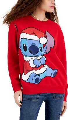 Juniors' Christmas Santa Stitch Fleece Sweatshirt