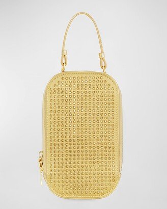 Crystal Studded Metallic Phone Crossbody Bag