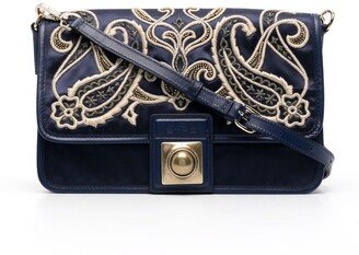 Embroidered-Paisley Crossbody Bag