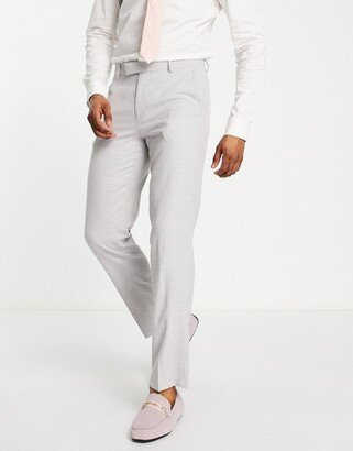 wedding slim suit micro texture pants in ice gray