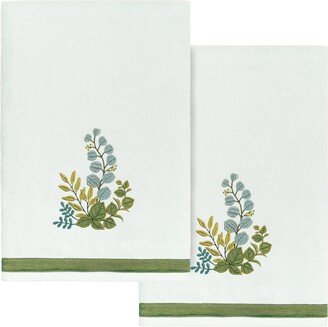 Linum Home Textiles Turkish Cotton Botanica Embellished Bath Towel Set, 2 Piece