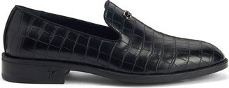 Imrham crocodile-effect loafers