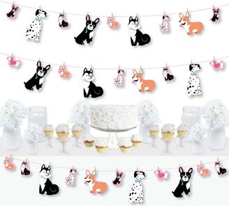 Big Dot Of Happiness Pawty Like a Puppy Girl - Dog Party Diy Decor - Clothespin Garland Banner 44 Pc