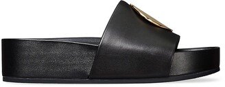 Patos Leather Platform Slide Sandals