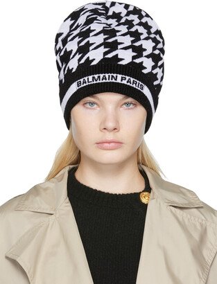 Black & White Houndstooth Beanie