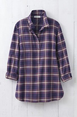 Women's Festivity Celebration Plaid Tunic Top - Plum Perfect/Black - PS - Petite Size