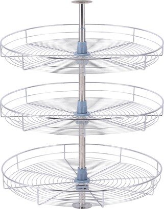 Dowell Lazy Susan 18 Diameter - 360 Degree Triple Rack Stainless Steel