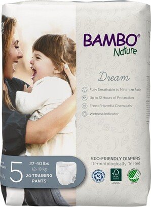 Bambo Nature Dream Unisex Training Pants, Size 5, 20 Count, 5 Packs, 100 Total