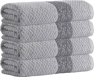 4pc Anton Turkish Cotton Bath Towel Set Silver