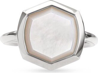 Davis Stone Cocktail Ring Sterling Silver/Ivory Mother-Of-Pearl 8