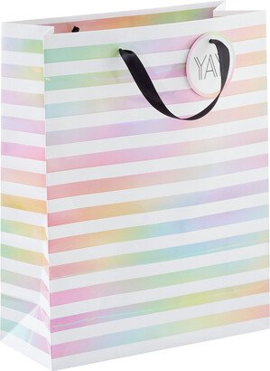 Large Striped Holographic Tote