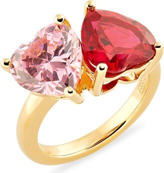 Cubic Zirconia 2-Stone Ring