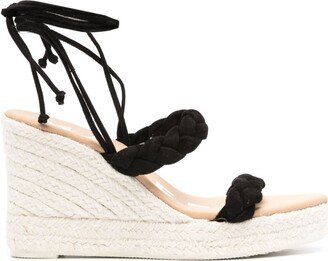 95mm Lace-Up Wedge Espadrilles
