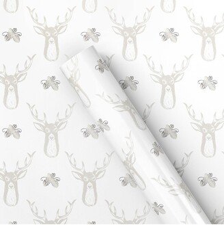 20 sq ft Deer Christmas Gift Wrap White - Wondershop™