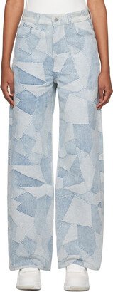 Blue Patchwork Jeans-AA