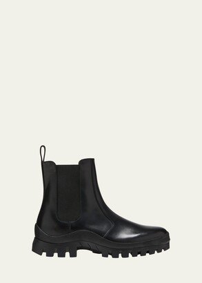 Greta Leather Lug-Sole Chelsea Boots