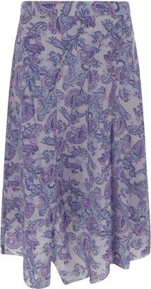 All-Over Graphic Printed Midi Skirt