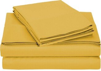 University 4 Piece Gold Solid Twin Xl Sheet Set