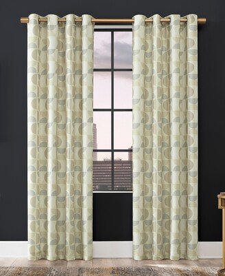 Scott Living Drake Mid-Century Geometric Semi-Sheer Grommet Curtain Panel, 84 x 50