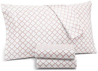 Damask Designs Arabesque Geo 550 Thread Count Supima Cotton 4-Pc. Sheet Set, King, Created for Macy's