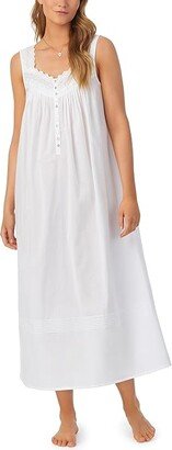 Cotton Lawn Sleeveless Ballet Gown (White) Women's Pajama