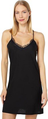 Pima Cotton with Lace Sexy Slip (Black) Women's Pajama